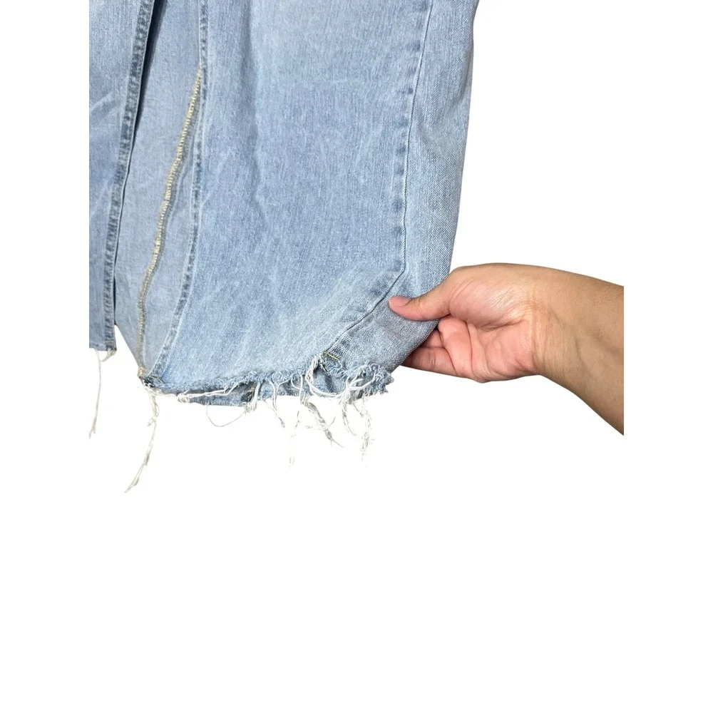 RSQ Women's Blue‎ Denim Maxi Skirt High Rise Slit Size 24